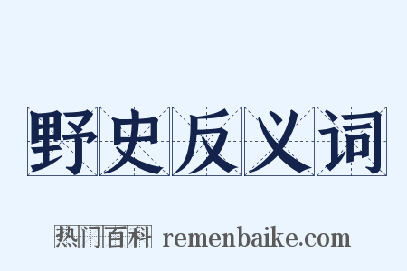 野史反义词是什么意思的图片
